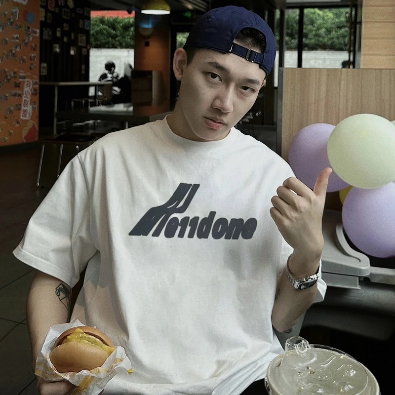 WE11DONE TRACK小众设计感潮牌美式夏季宽松男士半袖男生短袖T恤