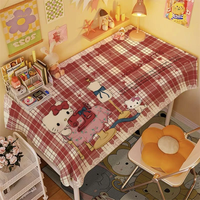 卡通可爱HelloKitty桌布少女心桌垫ins风高颜值房间化妆桌装饰布