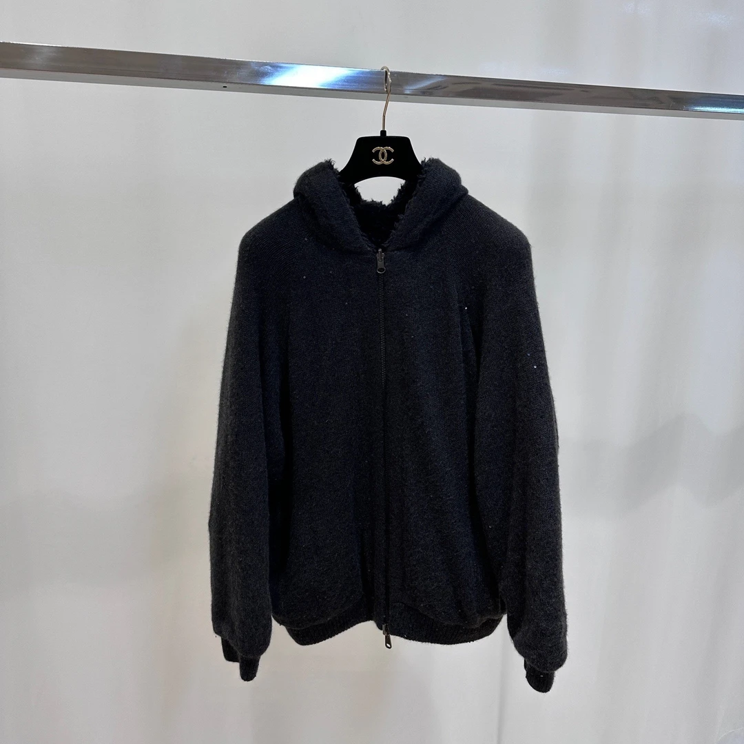 99新 Brunello Cucinelli/布鲁内洛·库奇内利 BC亮片连帽外套 M码