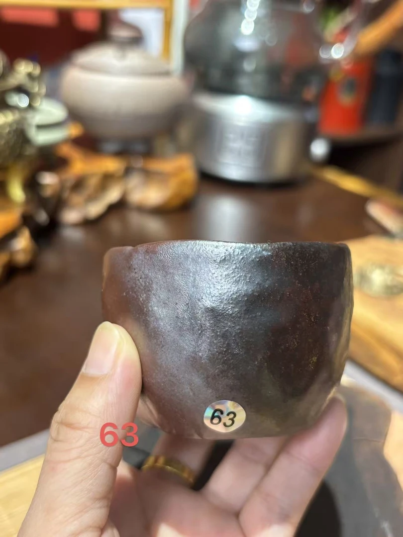 柴烧裸烧 落灰釉主人杯 063