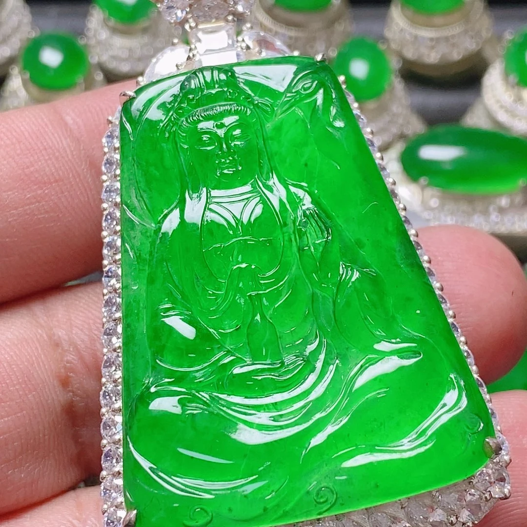 翡翠银S925镶嵌颈饰