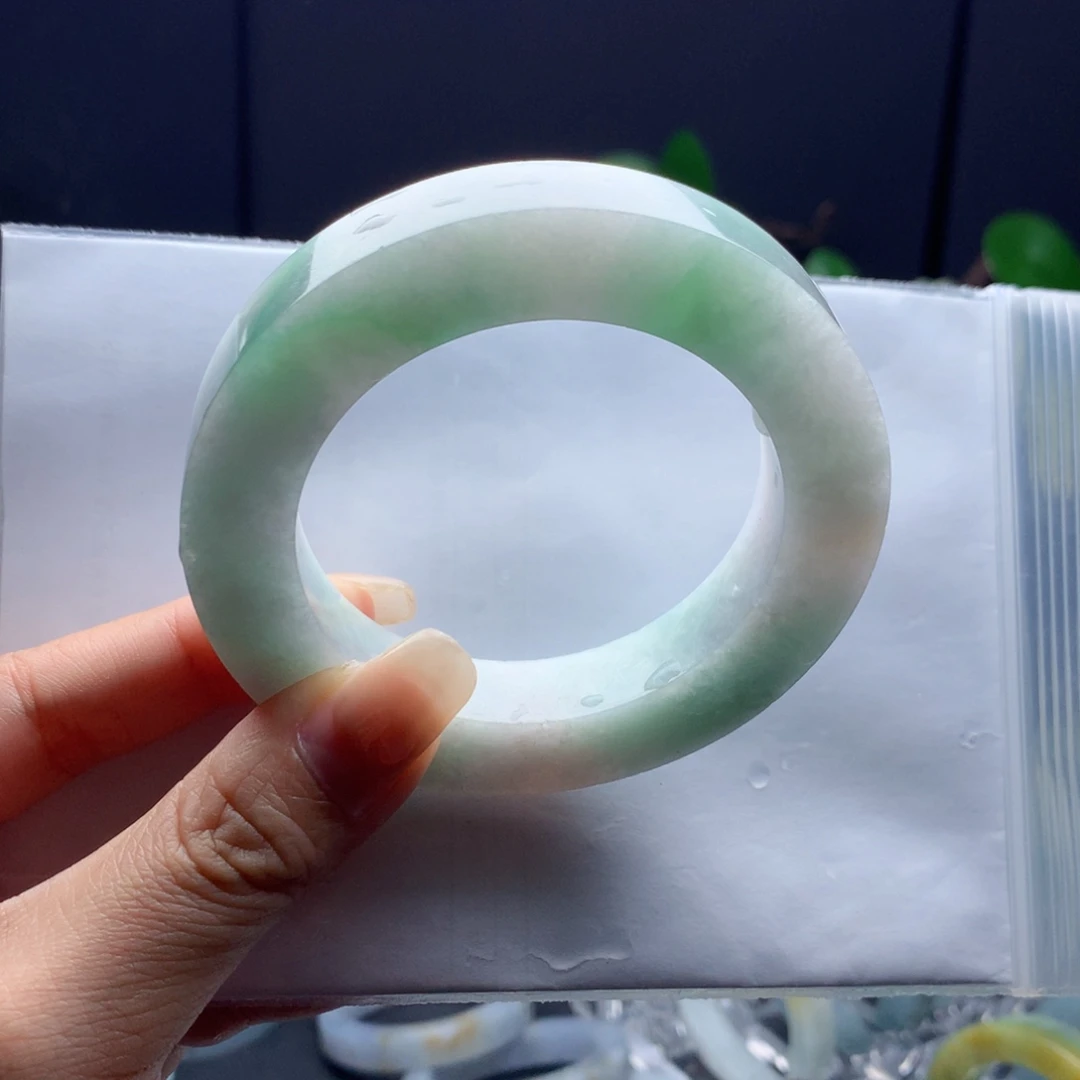 定制翡翠未镶嵌翡翠手镯55_65