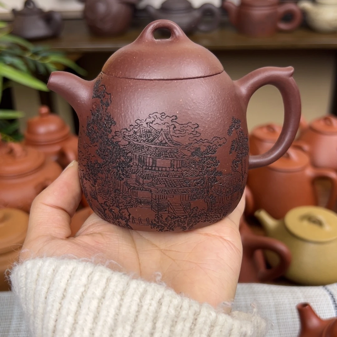 紫砂茶壶紫砂壶秦权紫泥200cc国工杨志琴