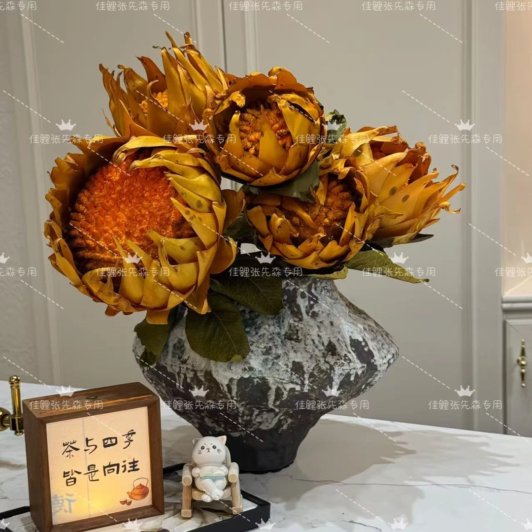 掬涵油画向日葵艺术仿真花干花客厅装饰秋色橱窗设计摆放好物【荐】