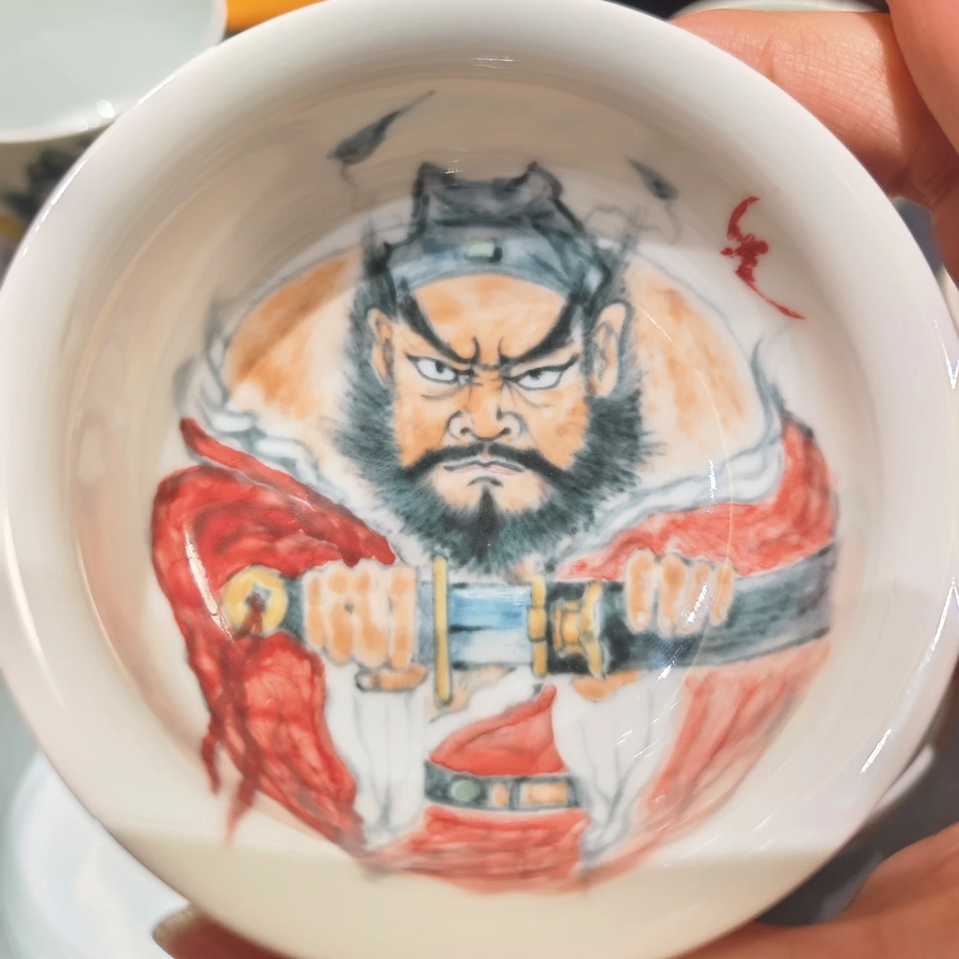 景德镇釉下彩高温手工手绘钟馗炉式杯