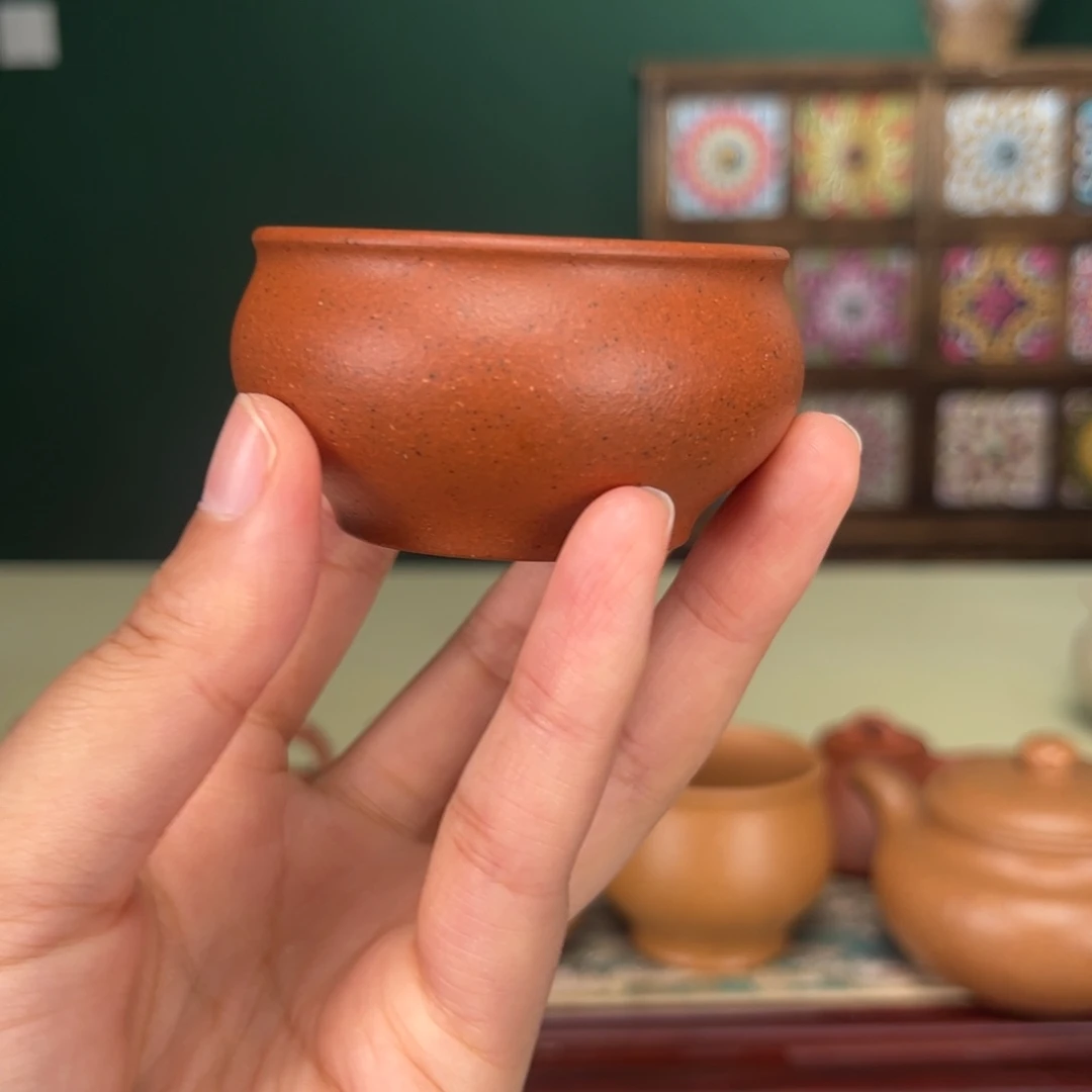 茶壶紫砂红泥小杯子