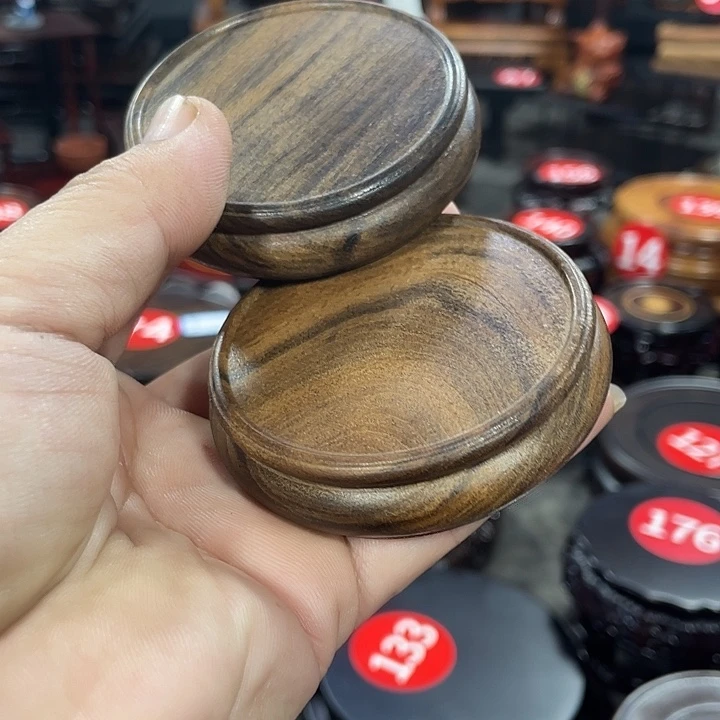 琉璃手工艺品红木底座工艺品2个