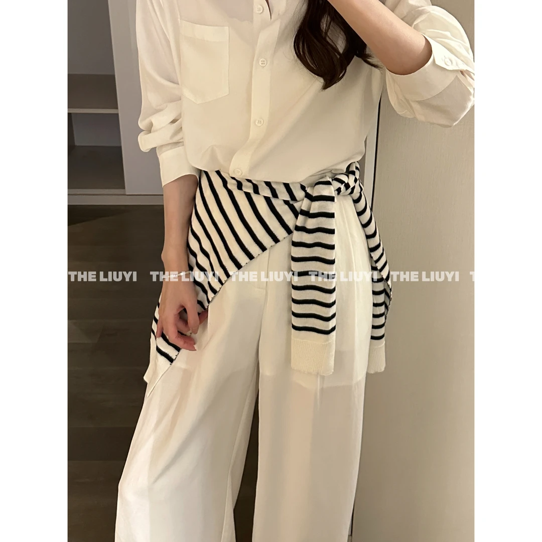 【LIUYI】百搭条纹针织披肩2636