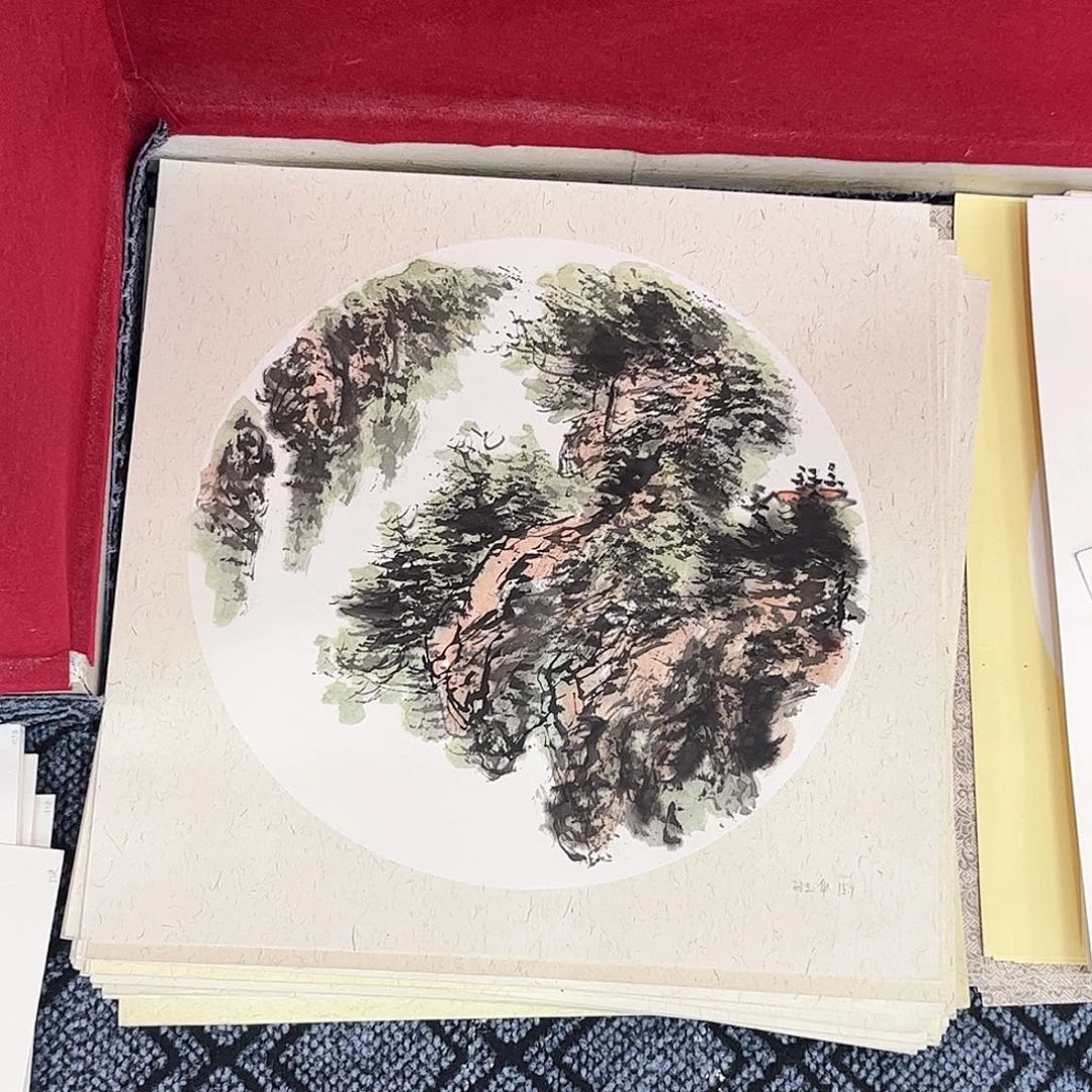 国画孙玉华老师三尺斗方山水卡纸作品旭