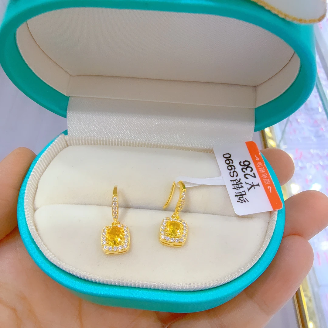 925银亚克力耳饰 爆款时尚彩银耳环رەڭلىك كۆمۈش