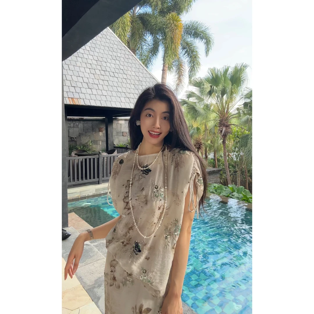 【N·COU】25春新款【雨落花庭】珠片绣花刺绣套装DY80271