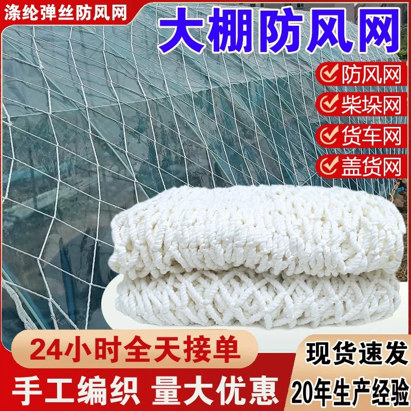 大棚防风网防护网尼龙网货物种植养殖网大孔压膜绳网挡风网大棚网