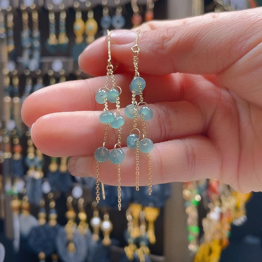 翡翠耳饰合金翡翠饰品