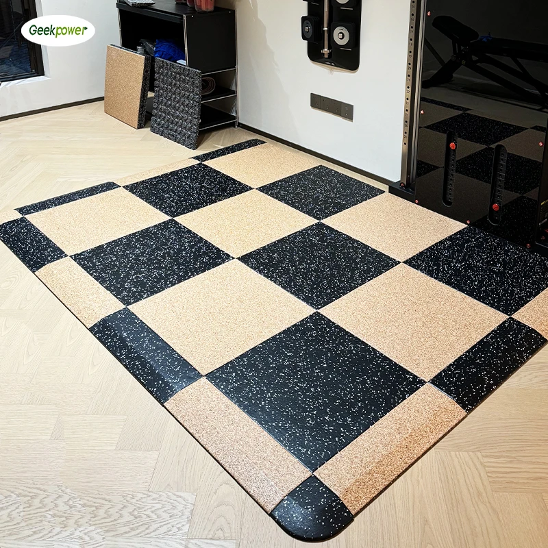 贴面复合环保健身房拼接橡胶地垫杠铃哑铃减震耐磨垫子力量区垫