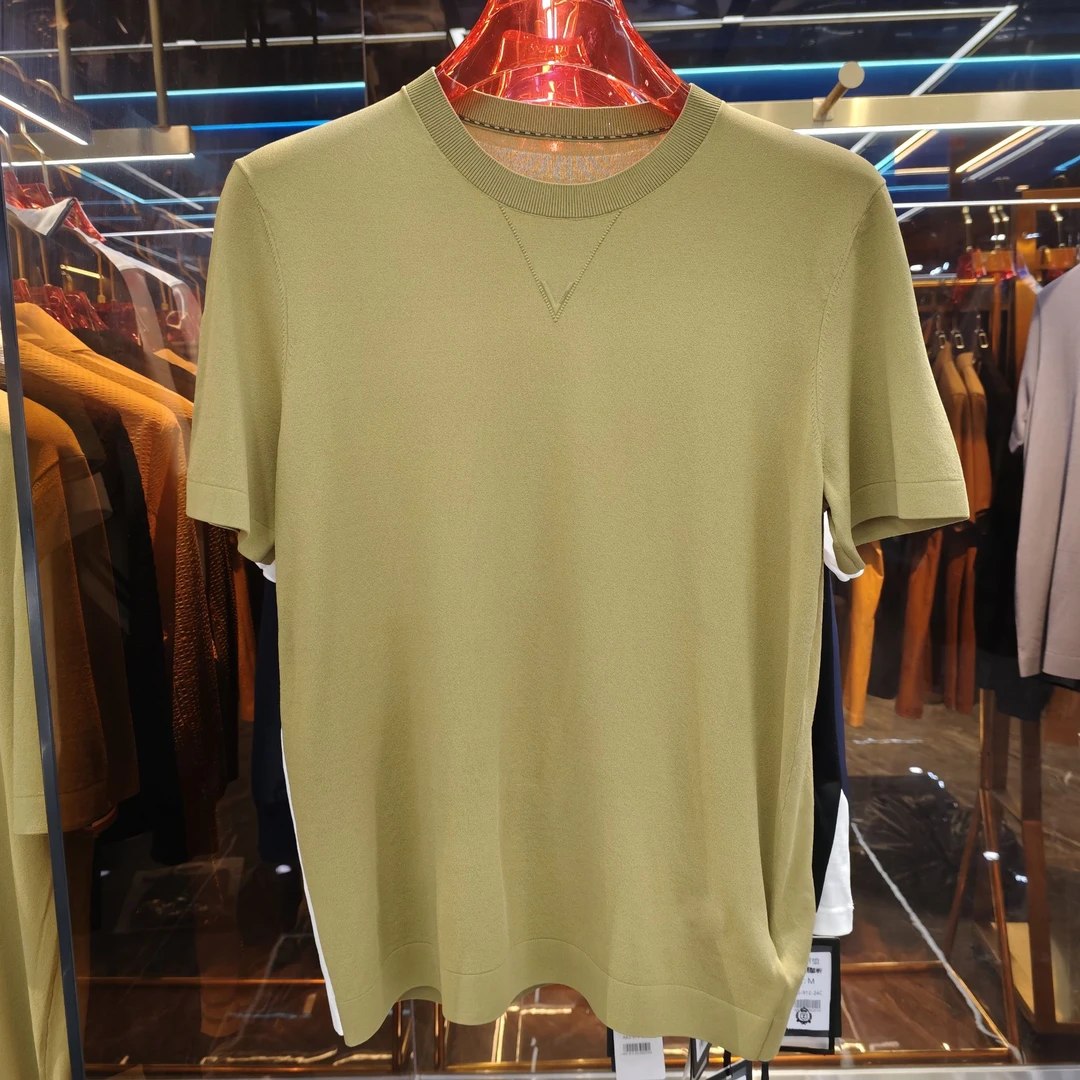 2025欧货男装夏季伊力特圆领短袖时尚休闲百搭修身