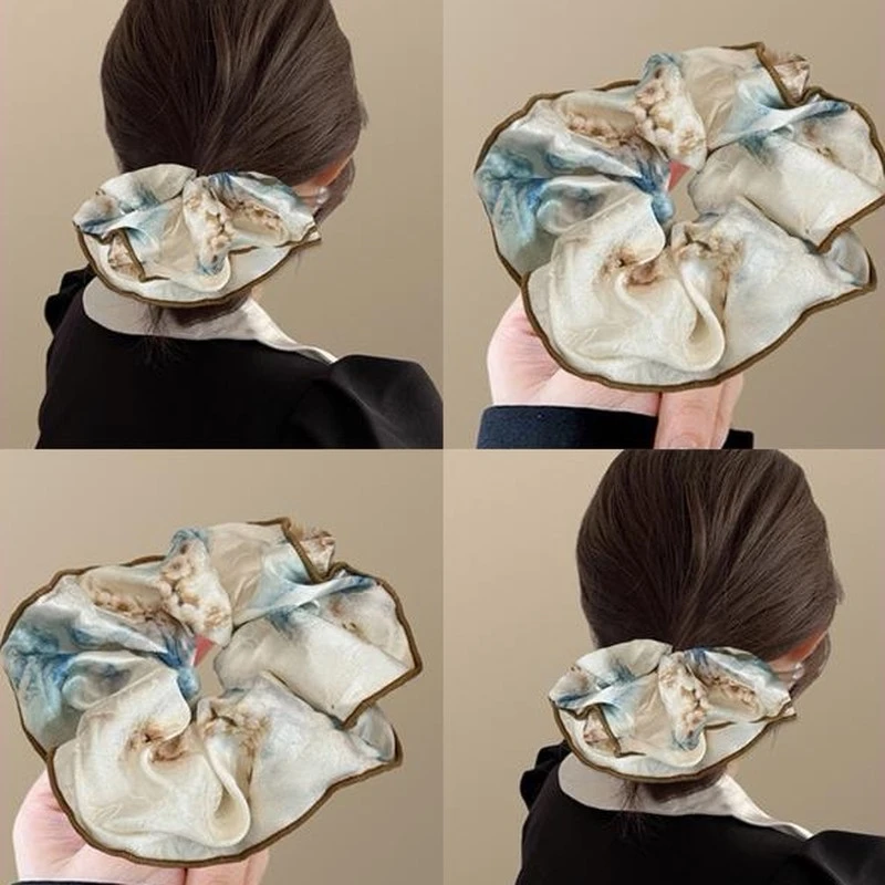 远黛青山！国风水墨腊梅发圈！新中式大肠发圈气质发绳女头绳发饰