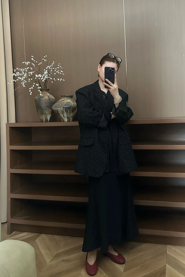 2025秋季新款欧韩版碎花西装外套气质显瘦法式