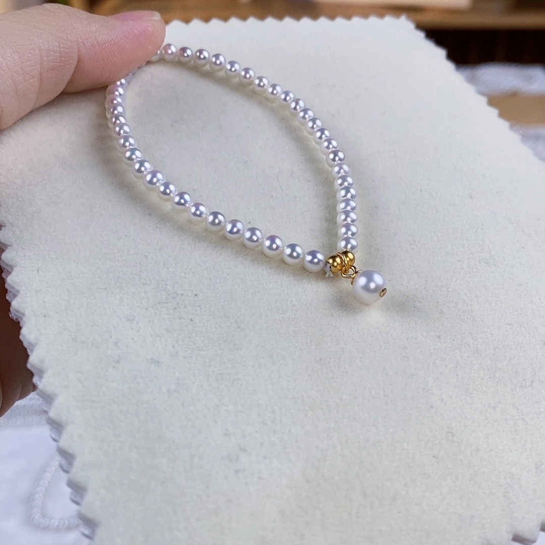 银S925镶嵌手绳淡水珍珠