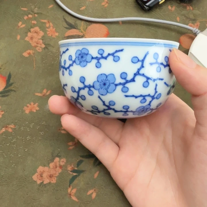祖传窑续真系列冰满梅卧足杯