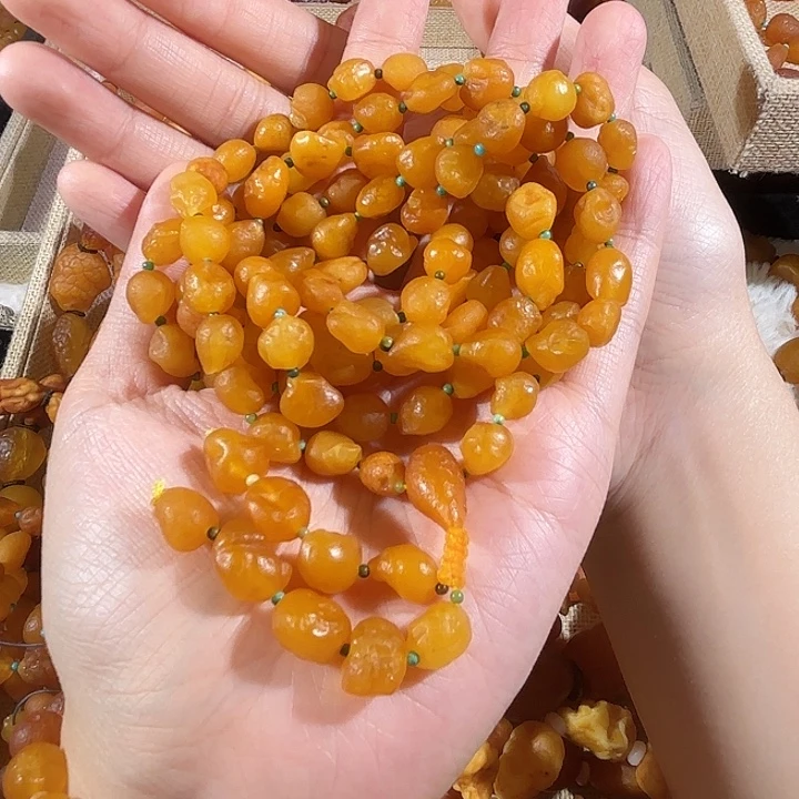 琥珀未镶嵌手链蜜蜡海漂108