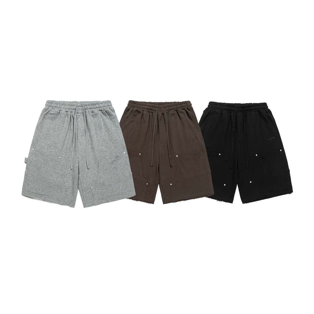 大码短款纯宽松色做旧短裤夏季大码短款百搭休闲短裤