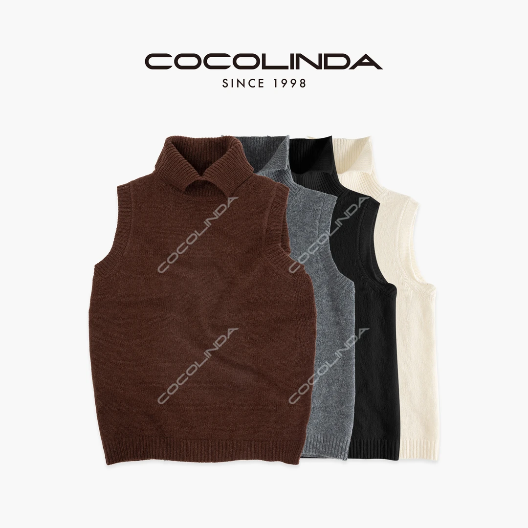 COCOLINDA |拉达风【100%羊毛】5针松针平纹高领豁口开叉毛衫S2293