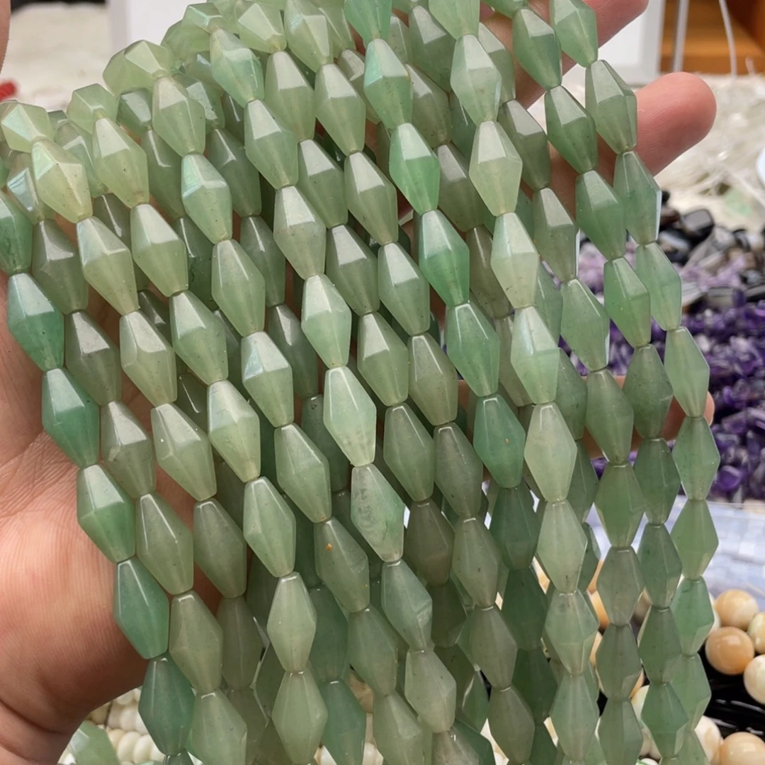 玛瑙/玉髓合金珠宝半成品一条装东陵玉多棱鼓珠7*17mm