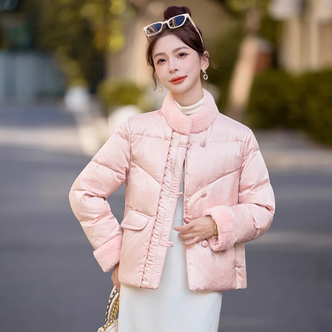 新中式短款羽绒服女2025冬季新款小个子时尚减龄立领爆款保暖外套