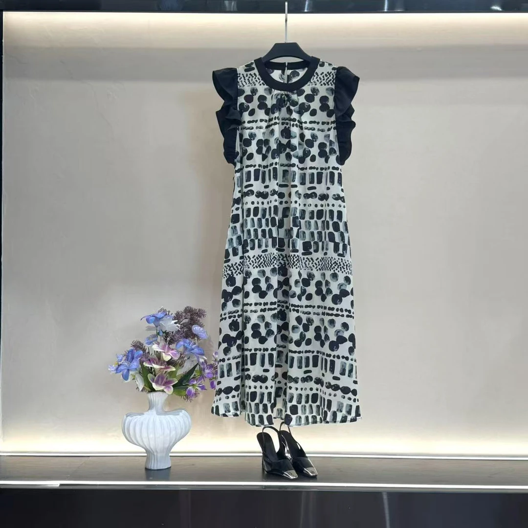 [编码22]夏季新款女装显瘦气质高级时尚印花连衣裙LJ256085