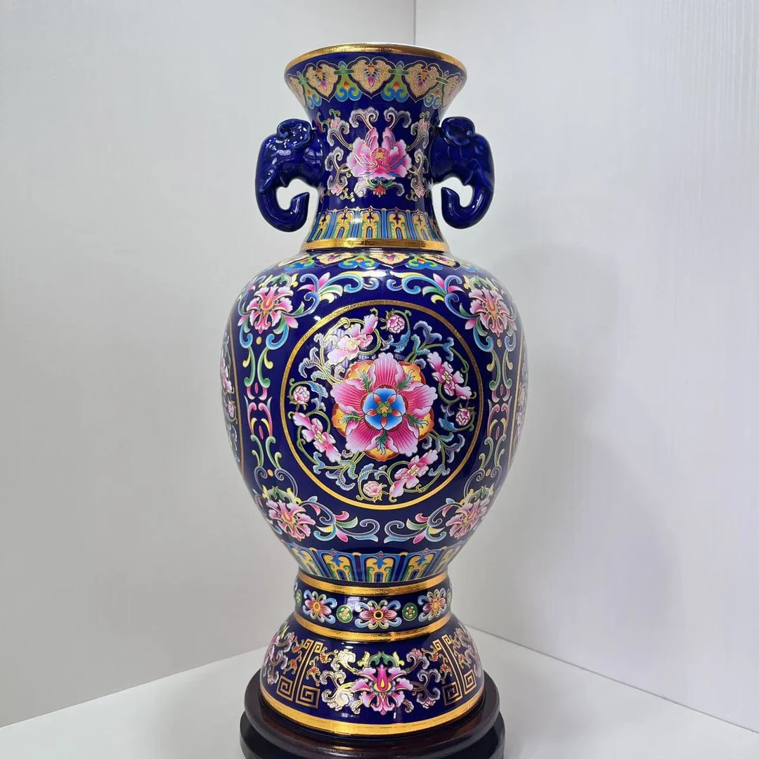 景德镇陶瓷景泰蓝太平景象博古架摆件