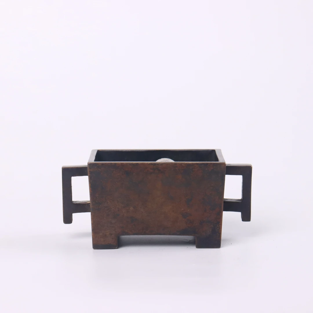 【明末清初】铜马槽炉（宽13cm高5.7cm）