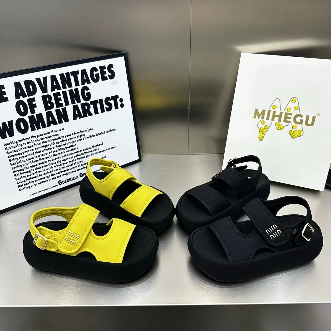 欧洲站魔术贴厚底一字拖女2025年夏季新款外穿时尚休闲增高凉拖鞋