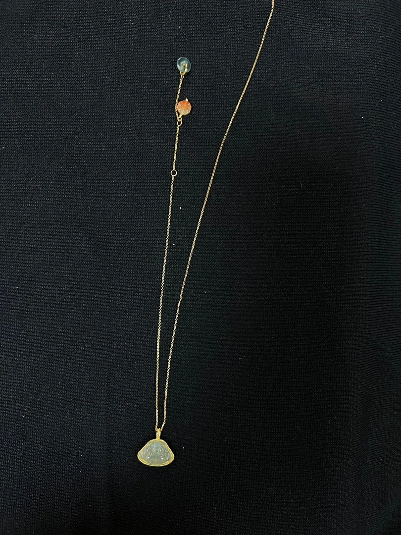 C1744翡翠吊坠项链银S925镶嵌