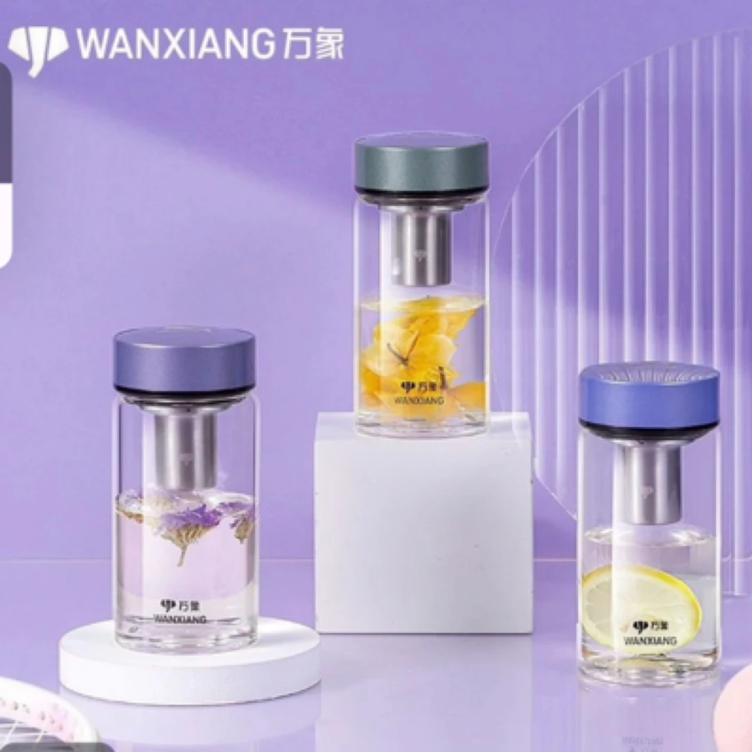 万象迷迷单层烫手家用茶杯便携颜值水杯U161蓝色30ml