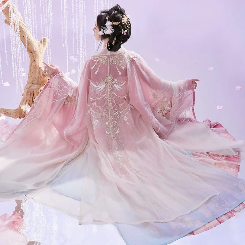 春日汉唐朝汉服女新款唐制大袖衫重工刺绣款诃子裙穿搭汉服种草