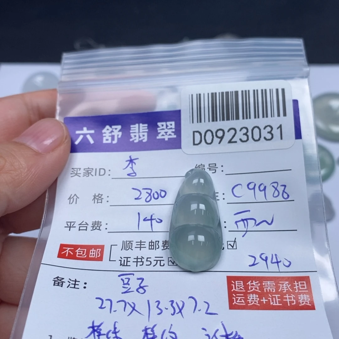 李****未镶嵌挂件翡翠D0923031