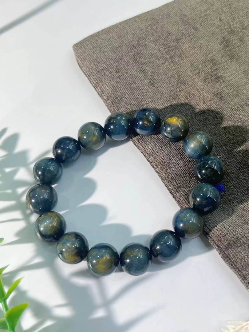 天然高品阶高蓝彼得石手串@多样性发其一