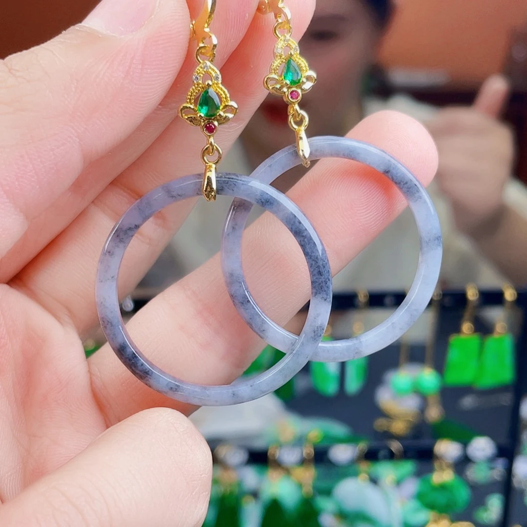 翡翠未镶嵌耳饰饰品