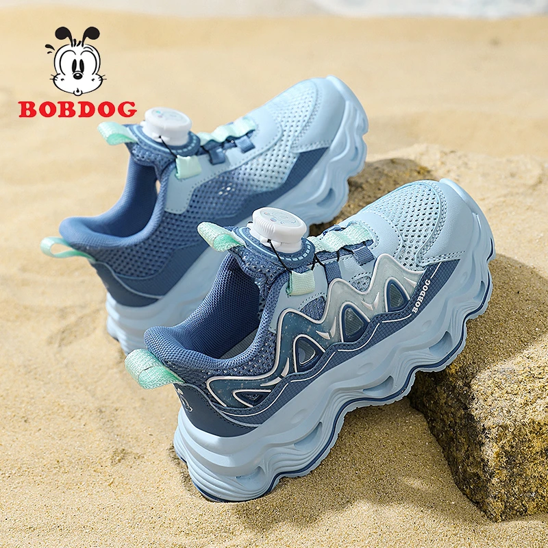 巴布豆儿童镂空透气凉鞋6-15夏季男孩子透网轻便框子鞋男童运动鞋