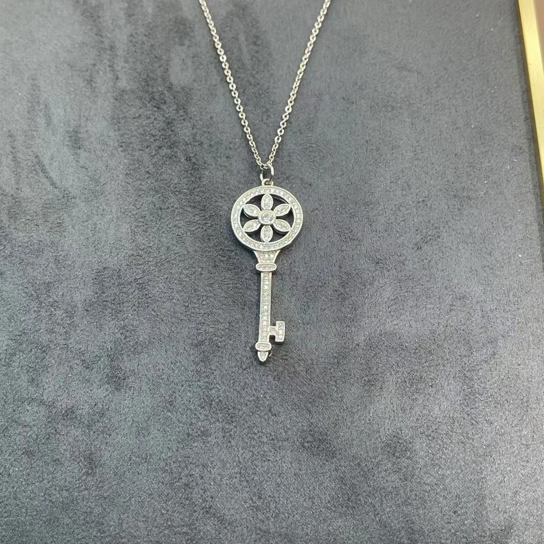 坠链均925银莫桑石 钥匙【圆】吊坠