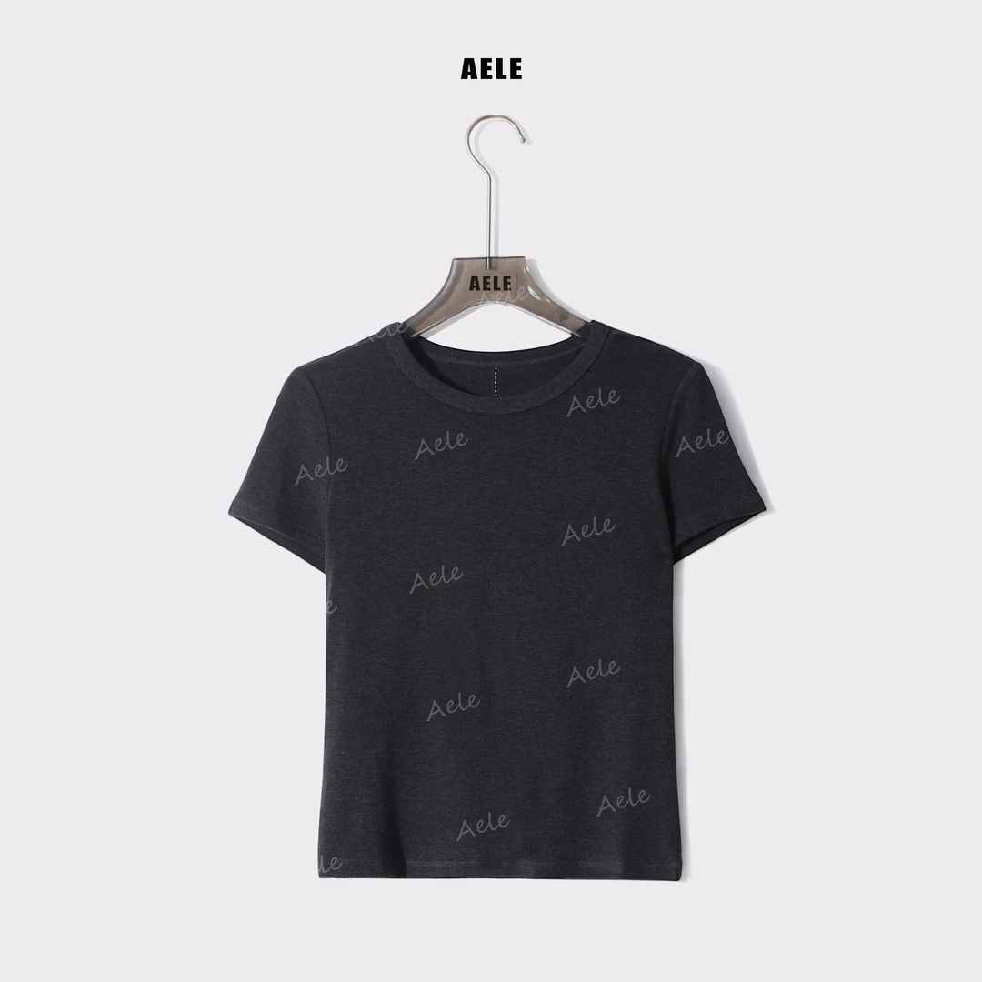 AELE纯色米粒线圆领短袖显瘦短袖T恤 T853 2278 AD