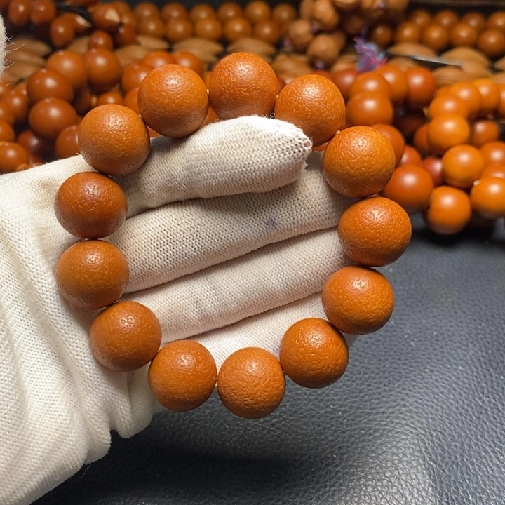 橄榄核手串1.7尺寸树王橘子皮光珠全品