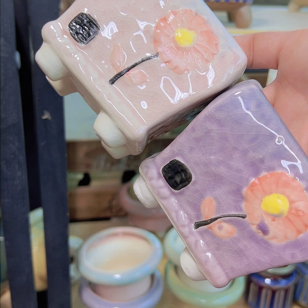 红陶陶瓷花盆当场满12包邮