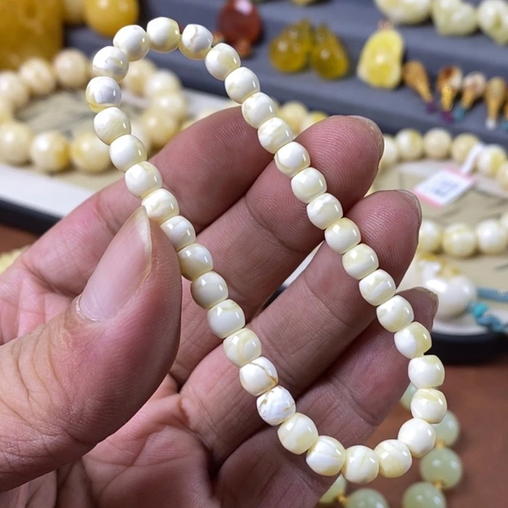 琥珀未镶嵌手链原矿蜜蜡假一赔三