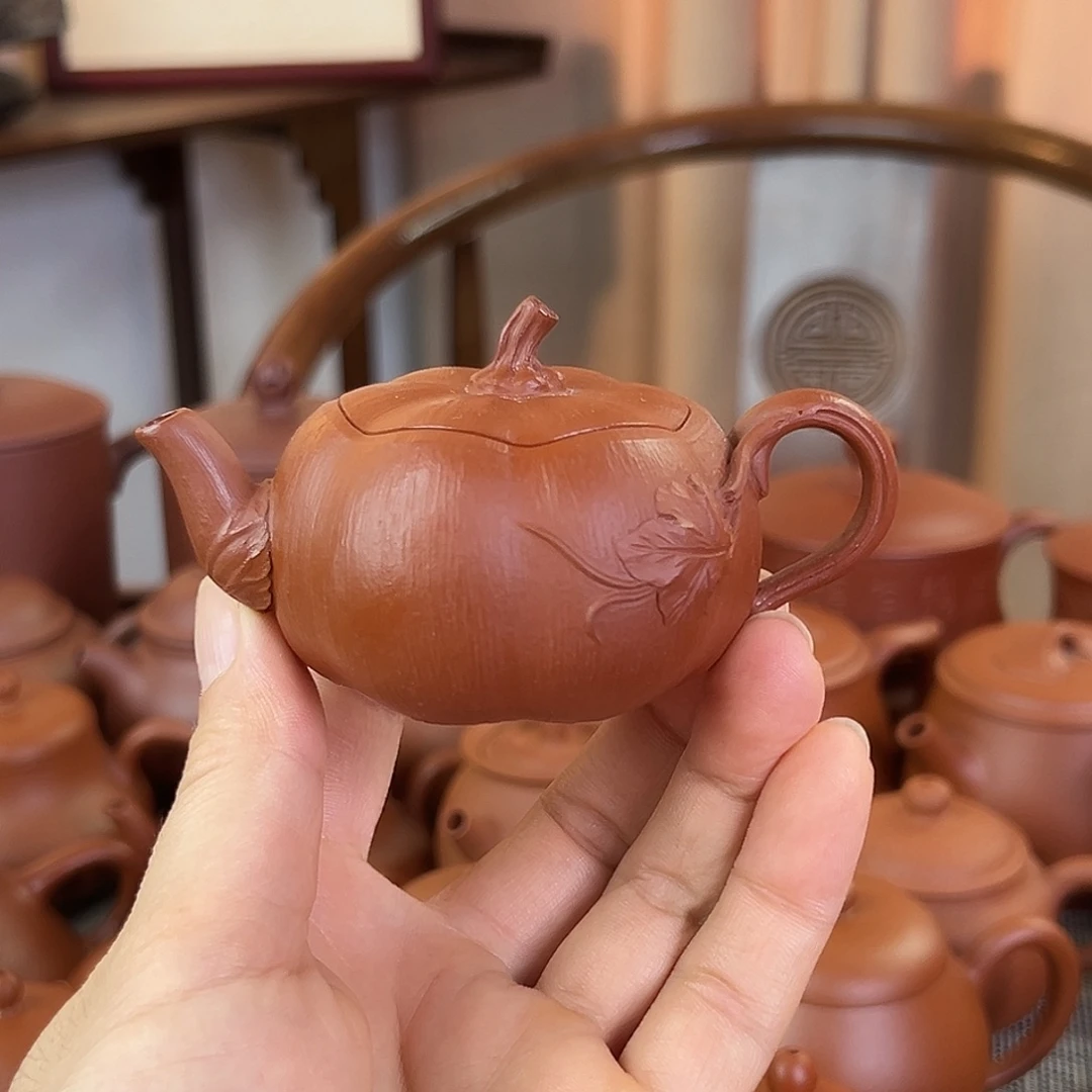 茶壶紫砂精品原矿 南瓜 朱泥 80cc