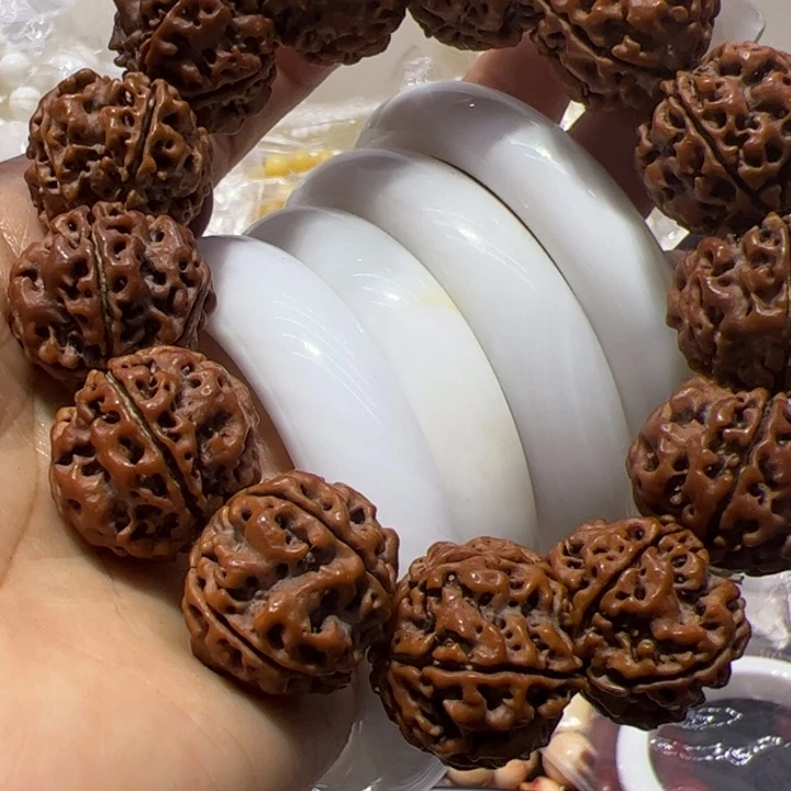 核桃手串/手链纯色大白手镯