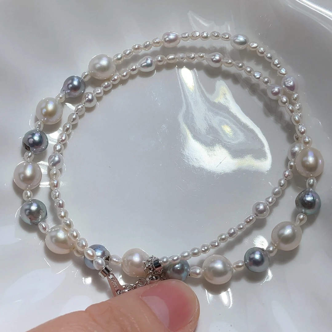 淡水珍珠颈饰银S925镶嵌