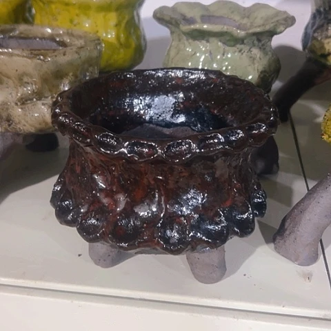 不****。粗陶花盆手工花盆制作