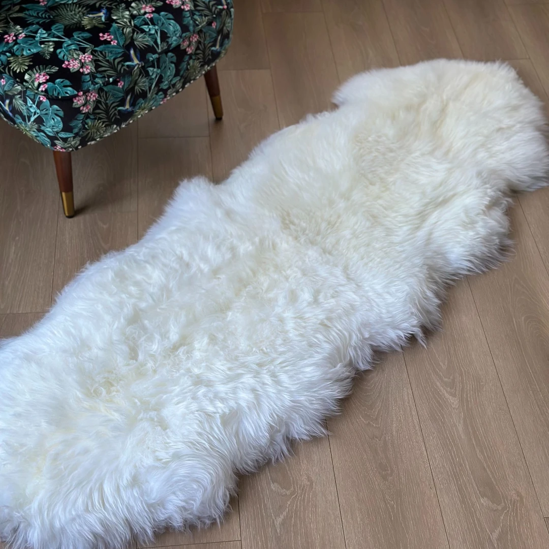 【奇居家饰】 澳洲羊皮毛一体沙发垫长毛绒 白色180*60cm#hx00011