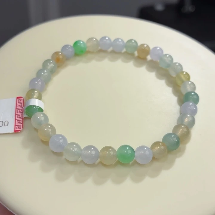 翡翠未镶嵌手链冰胶多宝卡6